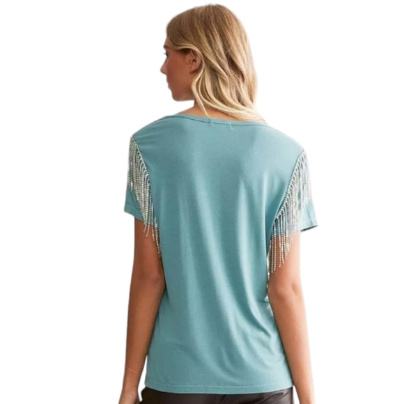 Tiffany blue Buckle Top - Picture 2 of 6